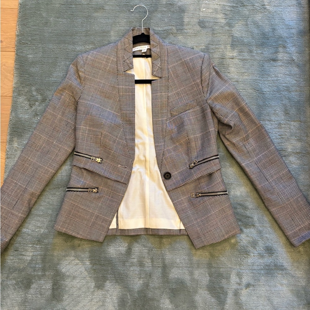 Veronica Beard Classic Gray Check Blazer